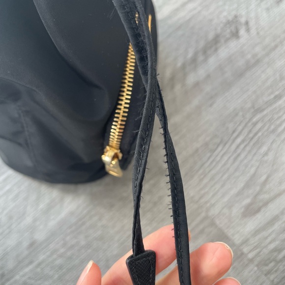Prada Black Nylon Drawstring Mini Backpack with Gold Hardware - Picture 12 of 16